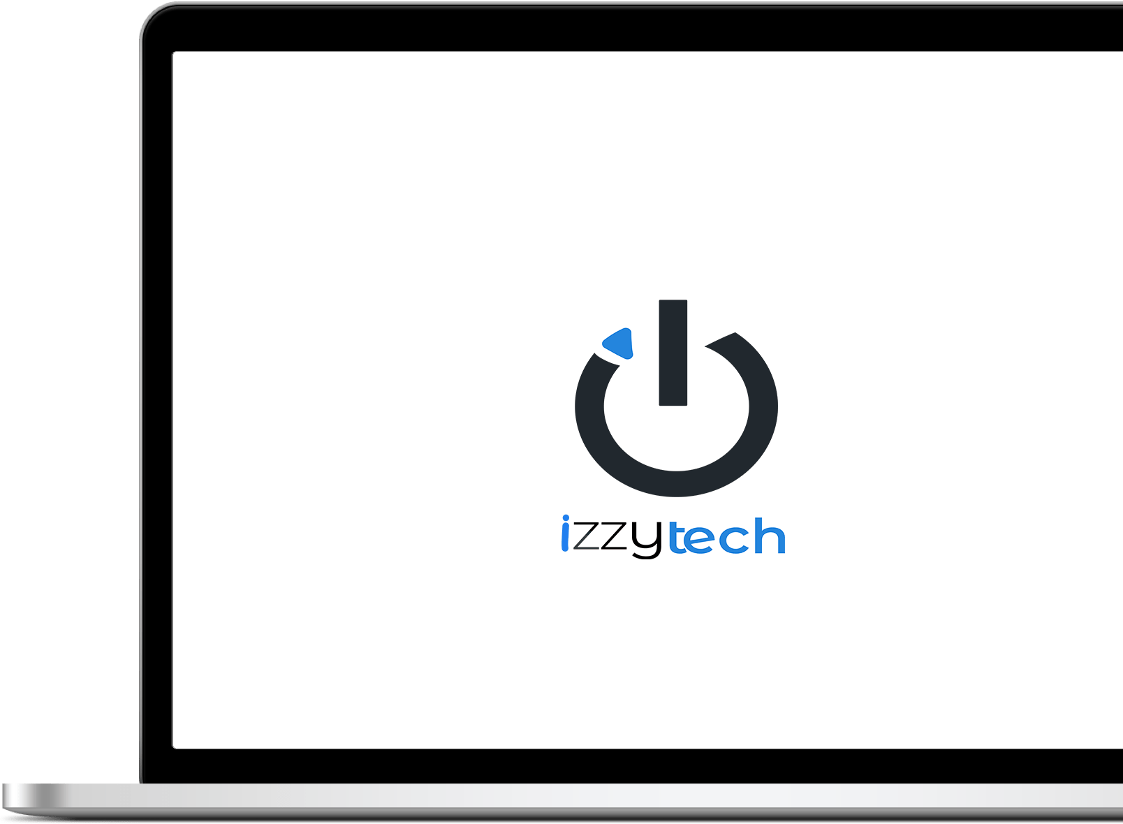 Laptop with IzzyTech Logo at center