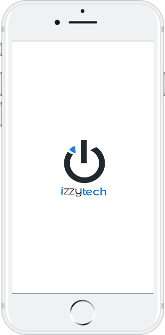 phone with izzytech logo